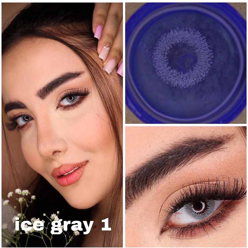 لنز رنگی چشم نیو ویژن پرو رنگ طوسی یخی (NEW VISION-PRO) مدل Ice Gray1